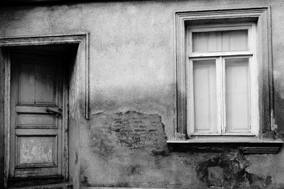 Closed door of house