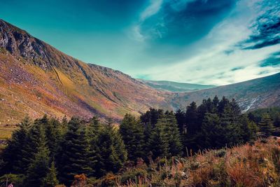 Scenic view of mountains against sky