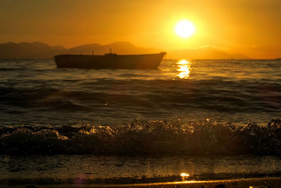 Scenic view of sunset over sea