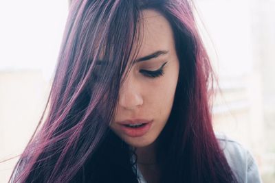 Close-up of young woman