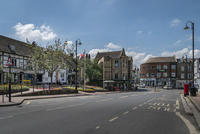 View of the high street in the town of east grinstead, west sussex, uk
