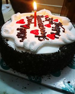 Close-up of cake on table