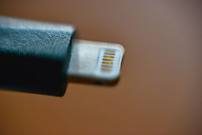 Close-up of apple cable lightning