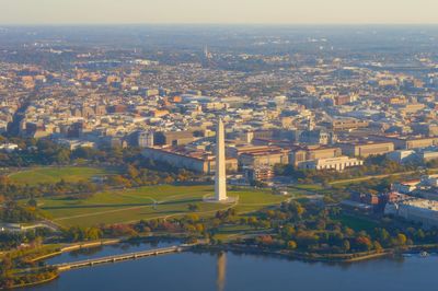 High angle view of washington, dc. 