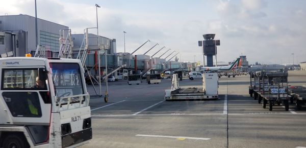 View of airport runway against sky