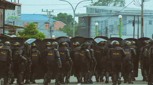 Group of people in front of building