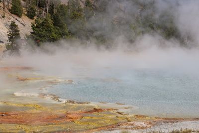 Scenic view of natural hot spring