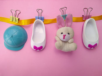 Multi colored toys on table