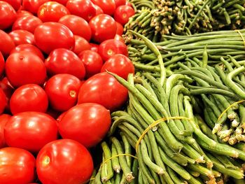 High angle view of tomatoes for sale in market