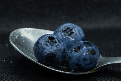 Close-up of ice cream in plate on table