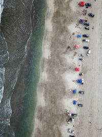 High angle view of multi colored rocks