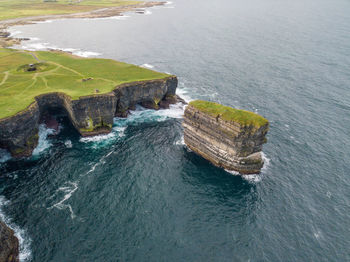 High angle view of sea against sky