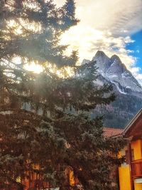 Scenic view of snowcapped mountains against sky during winter