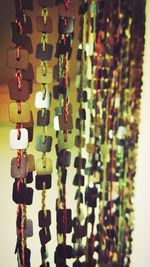 Close-up of padlocks hanging