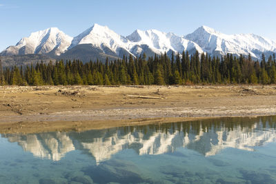 Mountain reflection in kootenay national park