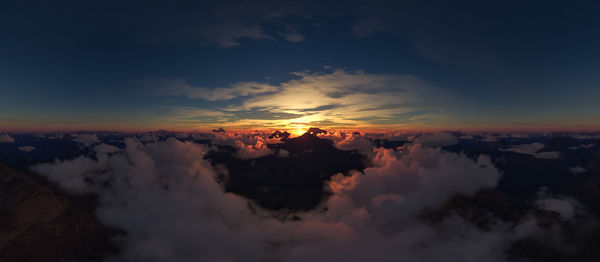 Aerial view of sky during sunset