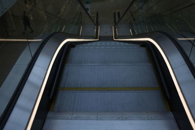 High angle view of escalator