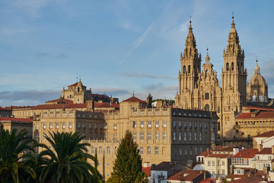 View of the cathedral of santiago de compostela. in galicia. spain