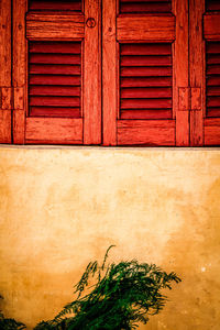 Closed door of old building