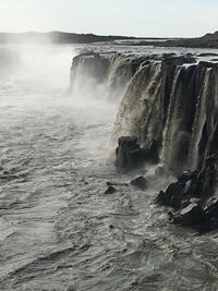 Scenic view of waterfall