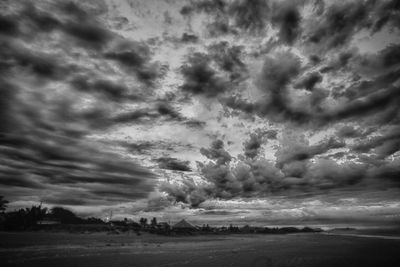 Storm clouds over land