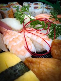 Close-up of fish served in plate