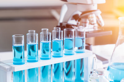 Close-up of blue glass