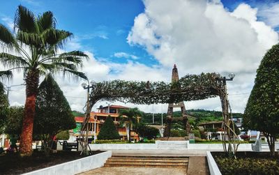 Built structure against cloudy sky