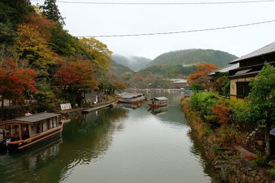 View of boats in canal