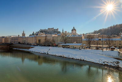 View of buildings during winter