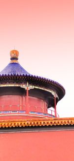 View of temple building against clear sky