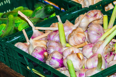 Close-up of vegetables for sale in market