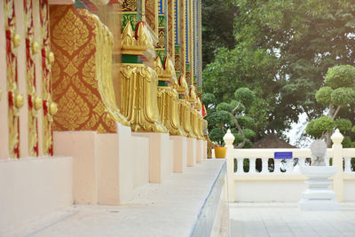 Beautiful view of thai architecture in buddha temple. beautiful temple with architecture and design.