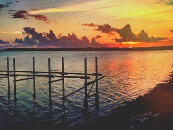 Scenic view of sea at sunset