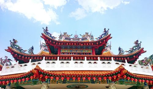 Low angle view of buddhist temple against the sky