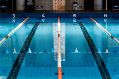 Swimming lane markers in pool