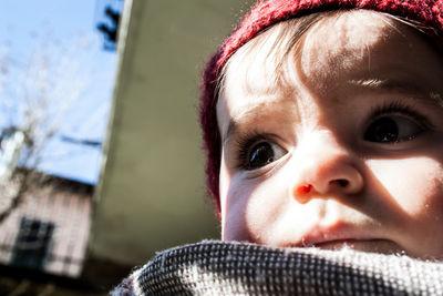 Close-up portrait of cute baby