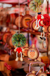 Close-up of decorated for sale at market stall
