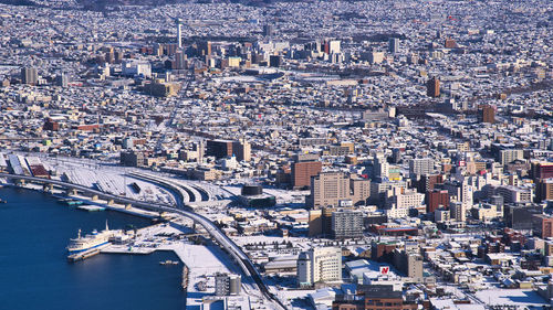 Snowy scenery in hakodate city