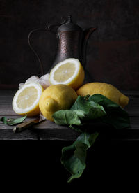 Close-up of fruits on table