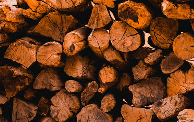 Full frame shot of logs