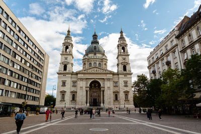 Low angle view of st. stephen's basilica against the sky