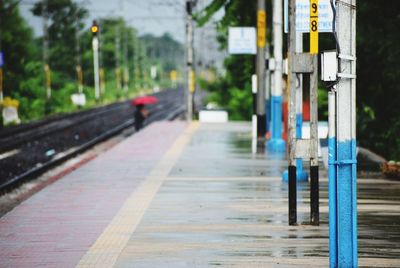 Empty railway station platform