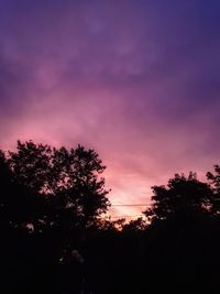 Silhouette trees against sky during sunset