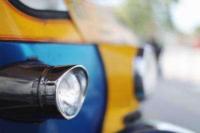 Close-up of yellow car
