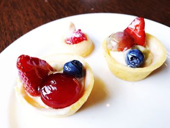 Close-up of breakfast served in plate