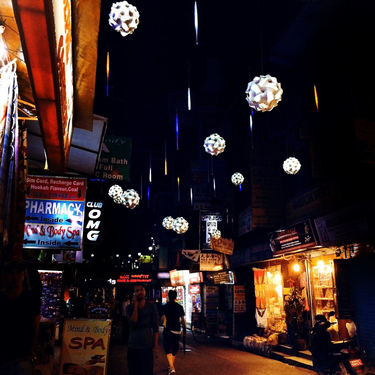 illuminated, night, built structure, architecture, lighting equipment, text, indoors, lantern, hanging, building exterior, decoration, non-western script, men, store, incidental people, ceiling, retail, lifestyles, restaurant