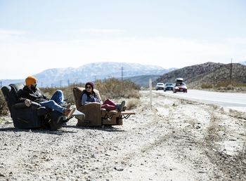 Roadside rest after shredding the mountain 