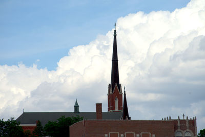 Spire in the clouds