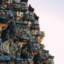 Low angle view of multi colored wall